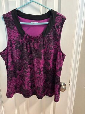 croft & barrow Purple-Magenta Floral Scoop Neck Tank